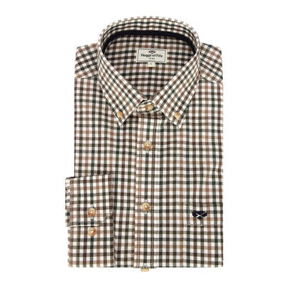 Hoggs of Fife Garvock Cotton Twill Herringbone Check Skjorte