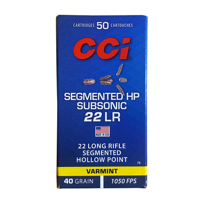 CCI Subsonic Segment HP - 22LR 40gr salonpatroner